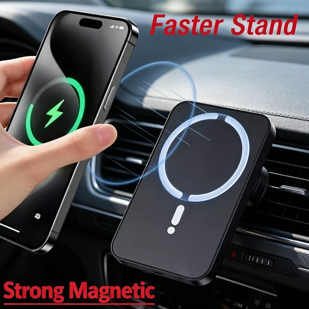 Car Air Vent Magnetic Wireless Charger Phone, Fast Charging Mount Compatible with MagSafe iPhone 17/16/15/14/13/12 Pro